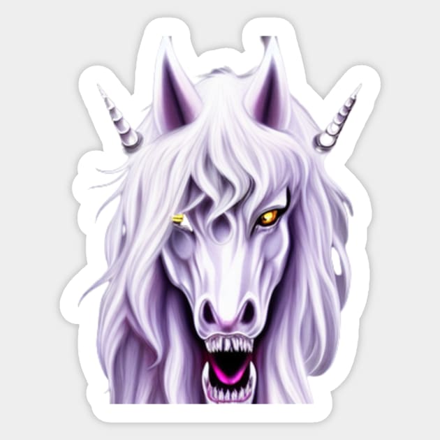 Unicorn Ghost Sticker by Shadowbyte91